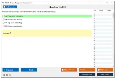 PMI PMI-001 Project Management Professional v5 Practice test exam simulator test engine exam Prep practice test questions answers Image 13