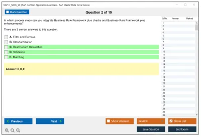 SAP C_MDG_90 SAP Certified Application Associate - SAP Master Data Governance Practice test exam simulator test engine exam Prep practice test questions answers Image 2