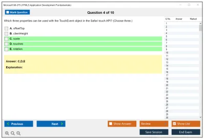Microsoft 98-375 HTML5 Application Development Fundamentals Practice test exam simulator test engine exam Prep practice test questions answers Image 4