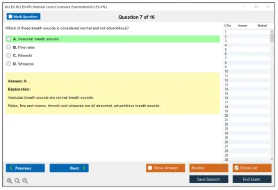 NCLEX NCLEX-PN National Council Licensure Examination(NCLEX-PN) Practice test exam simulator test engine exam Prep practice test questions answers Image 7