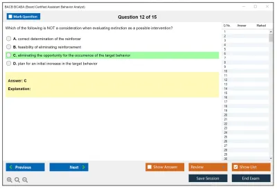 BACB BCABA Board Certified Assistant Behavior Analyst Practice test exam simulator test engine exam Prep practice test questions answers Image 12