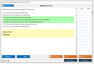 Oracle 1z0-149 Oracle Database 19c: Program with PL/SQL Practice test exam simulator test engine exam Prep practice test questions answers Image 4