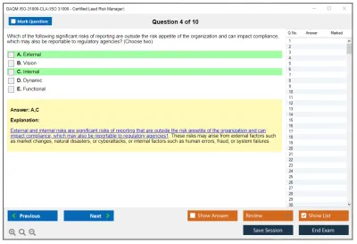 GAQM ISO-31000-CLA ISO 31000 - Certified Lead Risk Manager Practice test exam simulator test engine exam Prep practice test questions answers Image 4