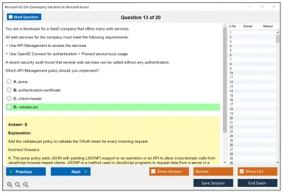 Microsoft AZ-204 Developing Solutions for Microsoft Azure Practice test exam simulator test engine exam Prep practice test questions answers Image 13