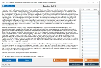 TOEFL TOEFL-Reading-Comprehension Test of English as a Foreign Language - Reading Comprehension Practice test exam simulator test engine exam Prep practice test questions answers Image 2