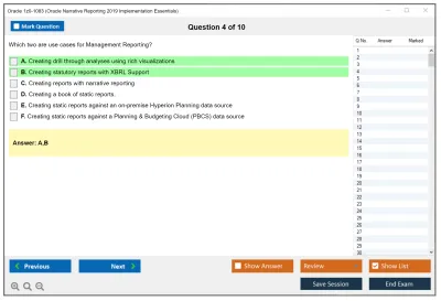 Oracle 1z0-1083 Oracle Narrative Reporting 2019 Implementation Essentials Practice test exam simulator test engine exam Prep practice test questions answers Image 4