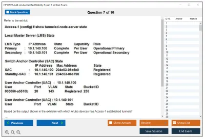 HP HPE6-A48 Aruba Certified Mobility Expert 8 Written Exam Practice test exam simulator test engine exam Prep practice test questions answers Image 7
