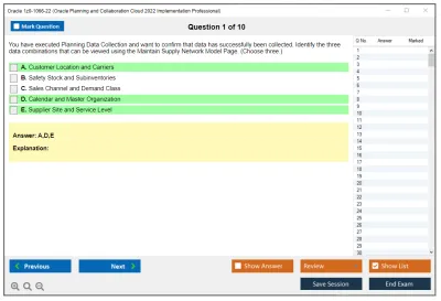 Oracle 1z0-1066-22 Oracle Planning and Collaboration Cloud 2022 Implementation Professional Practice test exam simulator test engine exam Prep practice test questions answers Image 1