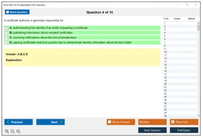 SOA S90.18 Fundamental SOA Security Practice test exam simulator test engine exam Prep practice test questions answers Image 4