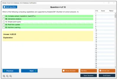 Alibaba Cloud ACA-Database ACA Database Certification Practice test exam simulator test engine exam Prep practice test questions answers Image 4