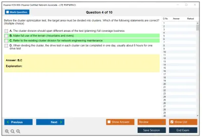 Huawei H35-560 HCIA-LTE-RNP&RNO V1.0 Practice test exam simulator test engine exam Prep practice test questions answers Image 4