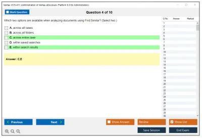 Veritas VCS-411 Administration of Veritas eDiscovery Platform 8.0 for Administrators Practice test exam simulator test engine exam Prep practice test questions answers Image 4