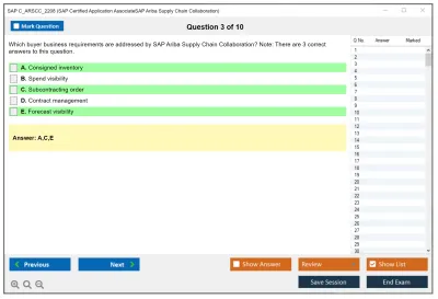 SAP C_ARSCC_2208 SAP Certified Application AssociateSAP Ariba Supply Chain Collaboration Practice test exam simulator test engine exam Prep practice test questions answers Image 3