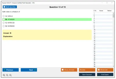 Huawei H20-871 Huawei Certified Field Specialist - IVS Practice test exam simulator test engine exam Prep practice test questions answers Image 13