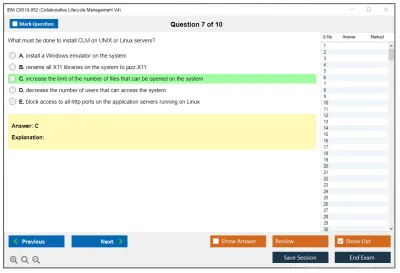 IBM C9510-052 Collaborative Lifecycle Management V4 Practice test exam simulator test engine exam Prep practice test questions answers Image 7