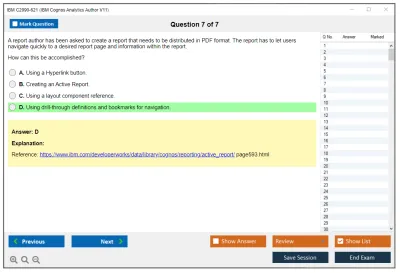 IBM C2090-621 IBM Cognos Analytics Author V11 Practice test exam simulator test engine exam Prep practice test questions answers Image 7