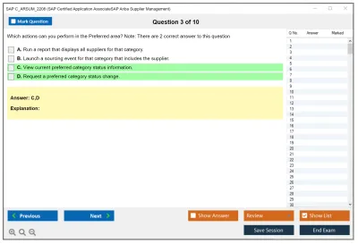 SAP C_ARSUM_2208 SAP Certified Application AssociateSAP Ariba Supplier Management Practice test exam simulator test engine exam Prep practice test questions answers Image 3