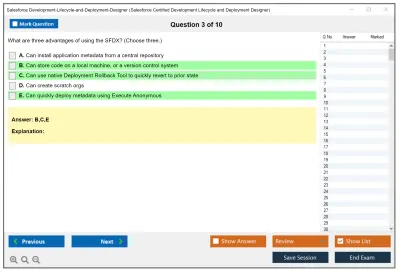 Salesforce Development-Lifecycle-and-Deployment-Designer Salesforce Certified Development Lifecycle and Deployment Designer Practice test exam simulator test engine exam Prep practice test questions answers Image 3