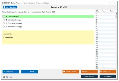 EMC E20-598 Backup Recovery - Avamar Specialist Exam for Storage Administrators Practice test exam simulator test engine exam Prep practice test questions answers Image 15
