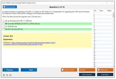 Avaya 76940X Avaya Converged Platform Support Exam Practice test exam simulator test engine exam Prep practice test questions answers Image 2