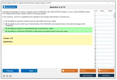 Network Appliance NS0-183 NetApp Certified Storage Installation Engineer, ONTAP Practice test exam simulator test engine exam Prep practice test questions answers Image 4