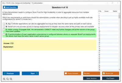 Citrix 1Y0-203 Citrix XenApp and XenDesktop 7.15 Administration Practice test exam simulator test engine exam Prep practice test questions answers Image 4