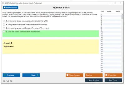 ISC2 CISSP Certified Information Systems Security Professional (CISSP) Practice test exam simulator test engine exam Prep practice test questions answers Image 8