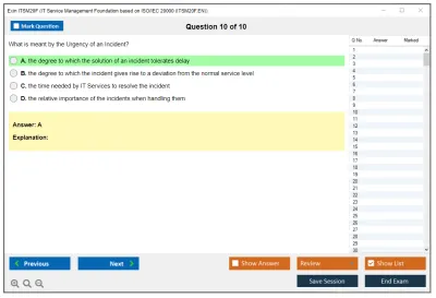 Exin ITSM20F IT Service Management Foundation based on ISO/IEC 20000 (ITSM20F.EN) Practice test exam simulator test engine exam Prep practice test questions answers Image 10