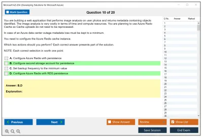 Microsoft AZ-204 Developing Solutions for Microsoft Azure Practice test exam simulator test engine exam Prep practice test questions answers Image 10