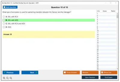 McAfee MA0-101 McAfee Certified Product Specialist – NSP Practice test exam simulator test engine exam Prep practice test questions answers Image 10