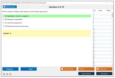 Cisco 700-701 Cisco Application Centric Infrastructure for Account Managers Practice test exam simulator test engine exam Prep practice test questions answers Image 9