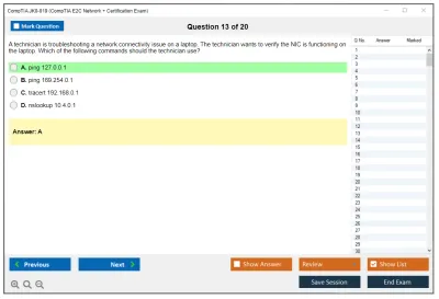 CompTIA JK0-019 CompTIA E2C Network + Certification Exam Practice test exam simulator test engine exam Prep practice test questions answers Image 13
