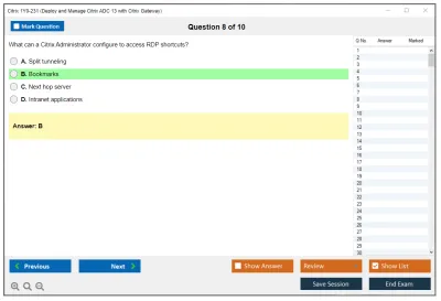 Citrix 1Y0-231 Deploy and Manage Citrix ADC 13 with Citrix Gateway Practice test exam simulator test engine exam Prep practice test questions answers Image 8