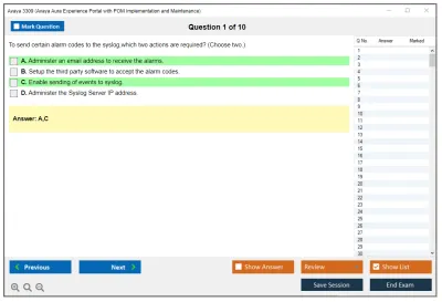 Avaya 3309 Avaya Aura Experience Portal with POM Implementation and Maintenance Practice test exam simulator test engine exam Prep practice test questions answers Image 1