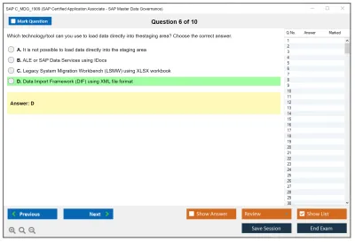 SAP C_MDG_1909 SAP Certified Associate - SAP Master Data Governance Practice test exam simulator test engine exam Prep practice test questions answers Image 6
