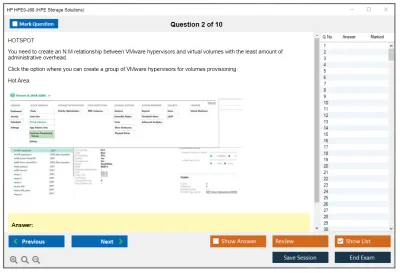 HP HPE0-J68 HPE Storage Solutions Practice test exam simulator test engine exam Prep practice test questions answers Image 2