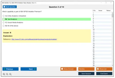 IBM M2090-732 IBM SPSS Modeler Sales Mastery Test v1 Practice test exam simulator test engine exam Prep practice test questions answers Image 5
