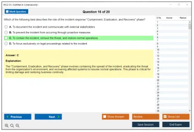 ISC2 CC Certified in Cybersecurity Practice test exam simulator test engine exam Prep practice test questions answers Image 16