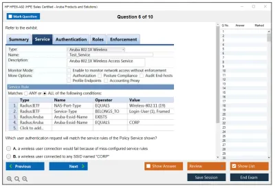 HP HPE6-A82 Aruba Certified ClearPass Associate Exam Practice test exam simulator test engine exam Prep practice test questions answers Image 6