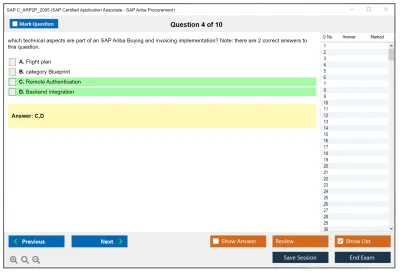 SAP C_ARP2P_2005 SAP Certified Application Associate - SAP Ariba Procurement Practice test exam simulator test engine exam Prep practice test questions answers Image 4