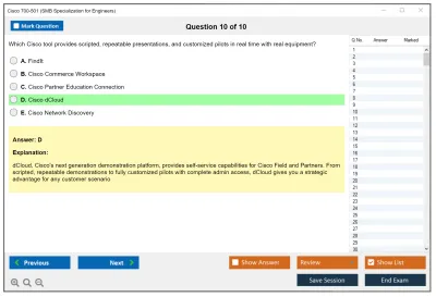 Cisco 700-501 SMB Specialization for Engineers Practice test exam simulator test engine exam Prep practice test questions answers Image 10