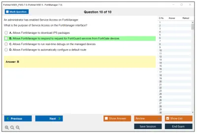 Fortinet NSE5_FMG-7.0 Fortinet NSE 5 - FortiManager 7.0 Practice test exam simulator test engine exam Prep practice test questions answers Image 10
