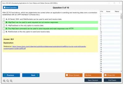 Cisco 300-920 Developing Applications for Cisco Webex and Webex Devices (DEVWBX) Practice test exam simulator test engine exam Prep practice test questions answers Image 5