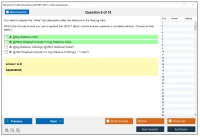 Microsoft 70-486 Developing ASP.NET MVC 4 Web Applications Practice test exam simulator test engine exam Prep practice test questions answers Image 6
