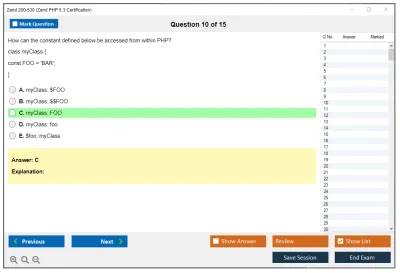 Zend 200-530 Zend PHP 5.3 Certification Practice test exam simulator test engine exam Prep practice test questions answers Image 10