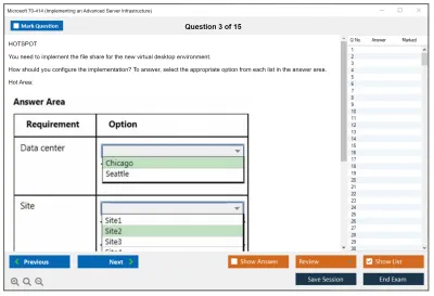 Microsoft 70-414 Implementing an Advanced Server Infrastructure Practice test exam simulator test engine exam Prep practice test questions answers Image 3