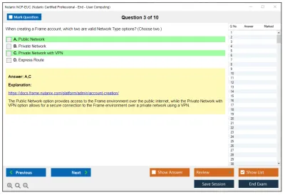 Nutanix NCP-EUC Nutanix Certified Professional - End User Computing (NCP-EUC) v6 Exam Practice test exam simulator test engine exam Prep practice test questions answers Image 3