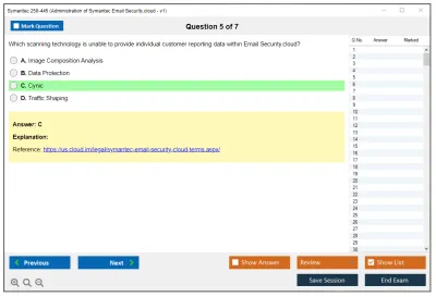 Symantec 250-445 Administration of Symantec Email Security.cloud - v1 Practice test exam simulator test engine exam Prep practice test questions answers Image 5