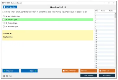 BBPSD CSFX Customer Service Practice test exam simulator test engine exam Prep practice test questions answers Image 9