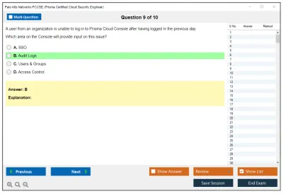 Palo Alto Networks PCCSE Prisma Certified Cloud Security Engineer Practice test exam simulator test engine exam Prep practice test questions answers Image 9